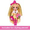 imageBarbie Extra Fly Minis Travel Doll Safari Look with Super Long Brunette Hair in AnimalPrint Outfit ampamp Accessories 55inch