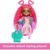 imageBarbie Extra Fly Minis Travel Doll Snowy Look with Icy Blue Highlights in Pastel Sweater Dress ampamp AccessoriesDesert