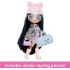 imageBarbie Extra Fly Minis Travel Doll Snowy Look with Icy Blue Highlights in Pastel Sweater Dress ampamp AccessoriesSnow