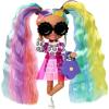 imageBarbie Extra Minis Doll 6 Wearing Flower Print Dress with Rainbow Hair Doll Stand ampamp Accessories Including Sunglasses ampamp Purse 55inch