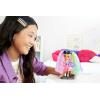 imageBarbie Extra Minis Doll 6 Wearing Flower Print Dress with Rainbow Hair Doll Stand ampamp Accessories Including Sunglasses ampamp Purse 55inch