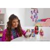 imageBarbie Extra Minis Doll ampamp Accessories with Red ampamp Black Hair Wearing FlamePrint Dress ampamp Moto Jacket 55inchMulticolor