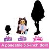 imageBarbie Extra Minis Doll ampamp Accessories with Red ampamp Black Hair Wearing FlamePrint Dress ampamp Moto Jacket 55inchMulticolor