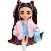 imageBarbie Extra Minis Doll ampamp Accessories with Red ampamp Black Hair Wearing FlamePrint Dress ampamp Moto Jacket 55inchMulticolor