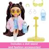 imageBarbie Extra Minis Doll ampamp Accessories with Red ampamp Black Hair Wearing FlamePrint Dress ampamp Moto Jacket 55inchMulticolor