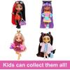 imageBarbie Extra Minis Doll ampamp Accessories with Red ampamp Black Hair Wearing FlamePrint Dress ampamp Moto Jacket 55inchMulticolor