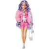 imageBarbie Extra Doll ampamp Accessories with Long Periwinkle Hair Teddy BearPrint Denim Jacket Matching Shorts ampamp Pet PuppyPeriwinkle Hair Denim Jacket