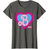 imageBarbie The Movie  B Heart Logo TShirtAsphalt Grey
