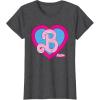 imageBarbie The Movie  B Heart Logo TShirtDark Heather Grey