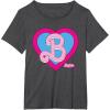 imageBarbie The Movie  B Heart Logo TShirtDark Heather Grey