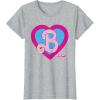 imageBarbie The Movie  B Heart Logo TShirtHeather Grey