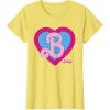 imageBarbie The Movie  B Heart Logo TShirtLemon Yellow