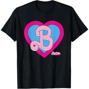imageBarbie The Movie  B Heart Logo TShirtBlack