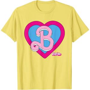 imageBarbie The Movie  B Heart Logo TShirtLemon Yellow