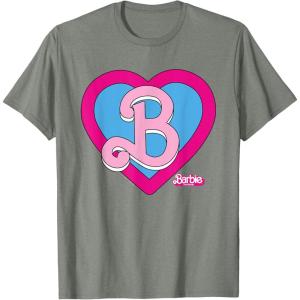 imageBarbie The Movie  B Heart Logo TShirtOlive Heather