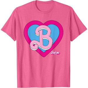 imageBarbie The Movie  B Heart Logo TShirtPink Heather
