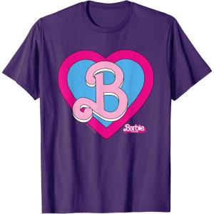 imageBarbie The Movie  B Heart Logo TShirtPurple