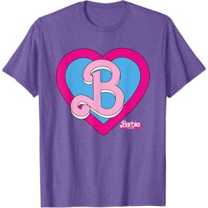 imageBarbie The Movie  B Heart Logo TShirtPurple Heather