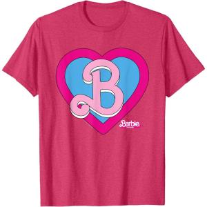 imageBarbie The Movie  B Heart Logo TShirtRed Heather