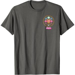 imageBarbie The Movie  Flamingo Crest TShirtAsphalt Grey