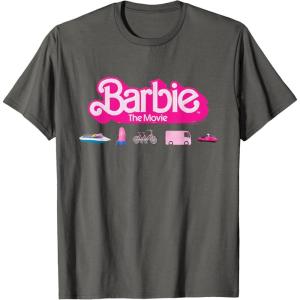 imageBarbie The Movie  Transportation Vehicles TShirtAsphalt Grey