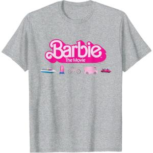 imageBarbie The Movie  Transportation Vehicles TShirtHeather Grey
