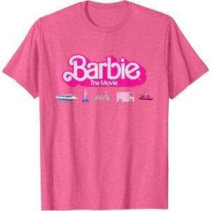 imageBarbie The Movie  Transportation Vehicles TShirtPink Heather
