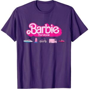 imageBarbie The Movie  Transportation Vehicles TShirtPurple
