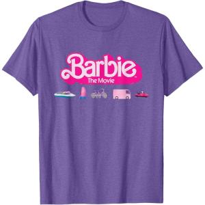 imageBarbie The Movie  Transportation Vehicles TShirtPurple Heather