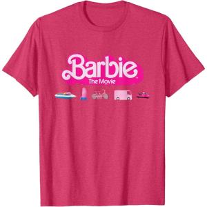 imageBarbie The Movie  Transportation Vehicles TShirtRed Heather