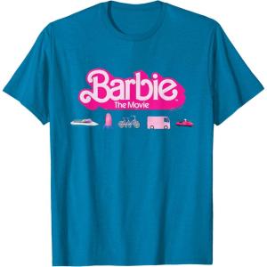 imageBarbie The Movie  Transportation Vehicles TShirtSapphire Blue