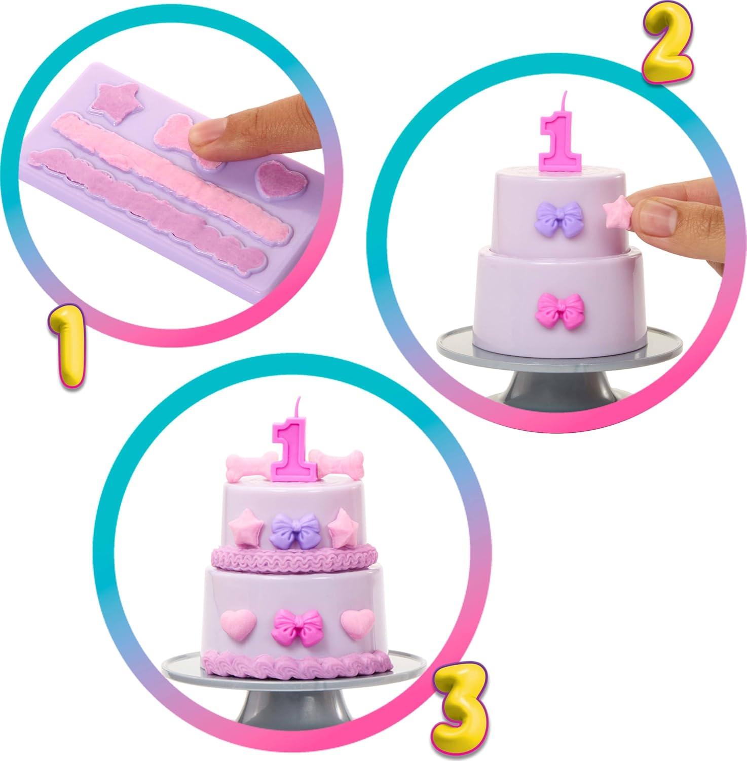 imageBarbie Party Unboxed Doll ampamp Accessories Pet Birthday Series Birthday Bows Set with 10 Surprises Including Color Change ampamp CakeDecorating Activity