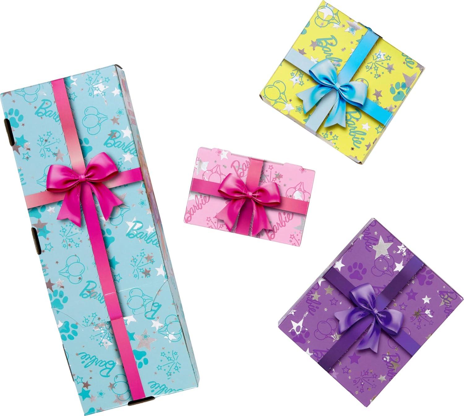 imageBarbie Party Unboxed Doll ampamp Accessories Pet Birthday Series Birthday Bows Set with 10 Surprises Including Color Change ampamp CakeDecorating Activity