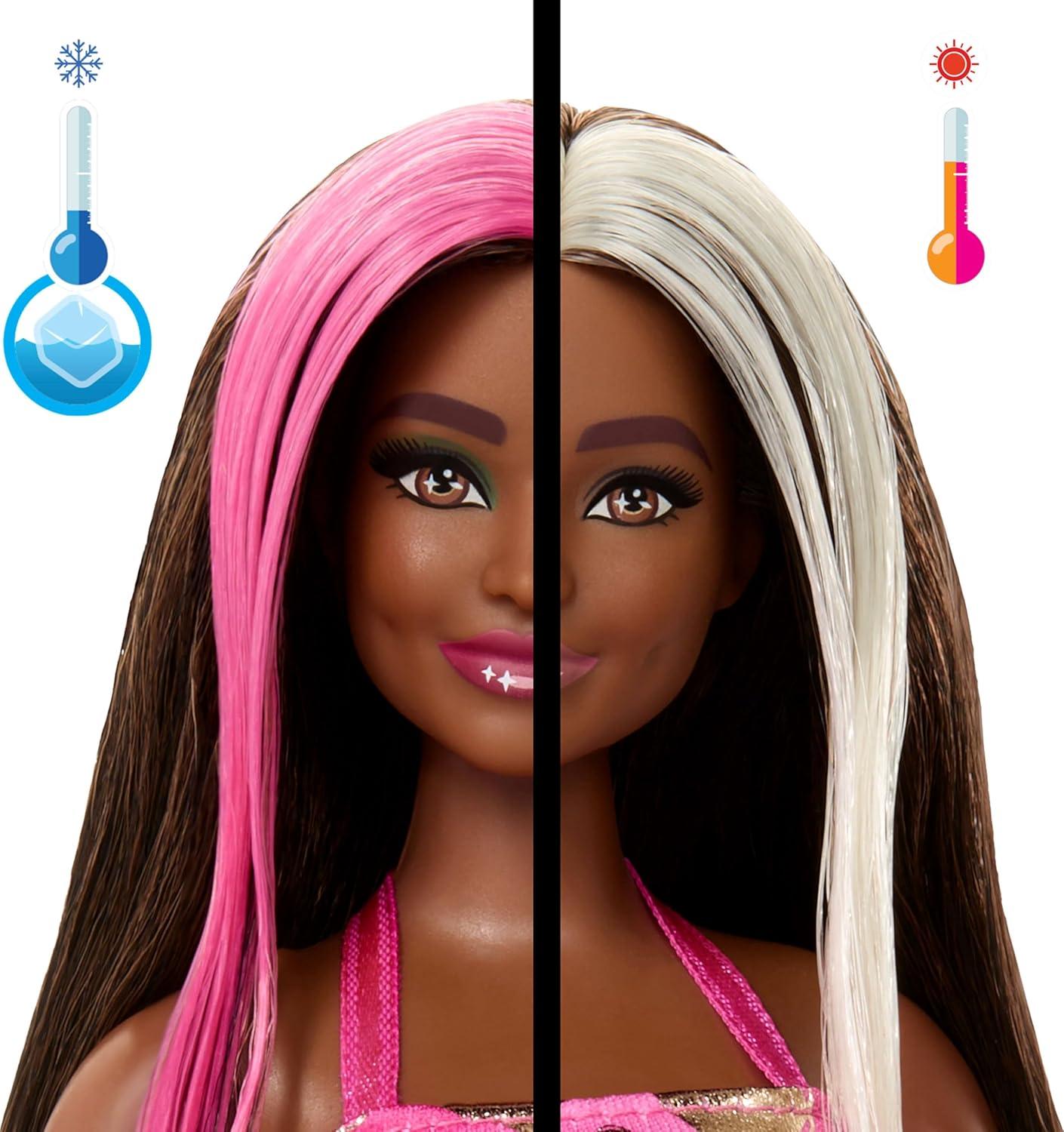 imageBarbie Party Unboxed Doll ampamp Accessories Pet Birthday Series Shimmerin Hearts Set with 10 Surprises Including Color Change ampamp CakeDecorating Activity