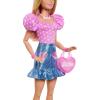 imageBarbie 28in Blonde Fashion Doll with Removable Fashions Pink Top Denim Skirt ampamp Cowboy Boots Necklace and Purse Accessory