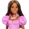 imageBarbie 28in Brunette Fashion Doll with Removable Fashions Pink Top Denim Skirt ampamp Cowboy Boots Necklace and Purse Accessory