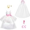 imageBarbie Clothes Set Fashion ampamp Accessories Pack for Barbie Dolls Bridal Theme with Wedding Dress Veil Bouquet Shoes ampamp JewelryMulticolor