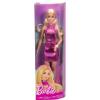 imageBarbie Fashionistas Doll 230 with Blond Hair Wearing Metallic Pink Minidress with Heart CutOut White Bracelet and Heels