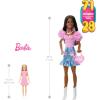 imageBarbie Large Fashion Doll with Dark Brown Hair Wearing Removable Fashions Including Pink Top Denim Skirt Cowboy Boots ampamp 3 Accessories