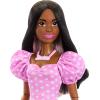 imageBarbie Large Fashion Doll with Dark Brown Hair Wearing Removable Fashions Including Pink Top Denim Skirt Cowboy Boots ampamp 3 Accessories