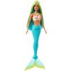 imageBarbie Mermaid Doll with Pink Fantasy Hair ampamp Headband Accessory Toy with StarfishInspired Bodice ampamp Soft Orange TailBlue  Yellow