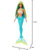 imageBarbie Mermaid Doll with Pink Fantasy Hair ampamp Headband Accessory Toy with StarfishInspired Bodice ampamp Soft Orange TailBlue  Yellow