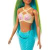 imageBarbie Mermaid Doll with Pink Fantasy Hair ampamp Headband Accessory Toy with StarfishInspired Bodice ampamp Soft Orange TailBlue  Yellow
