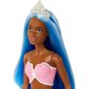 imageBarbie Mermaid Doll with Pink Fantasy Hair ampamp Headband Accessory Toy with StarfishInspired Bodice ampamp Soft Orange TailBlue