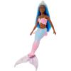 imageBarbie Mermaid Doll with Pink Fantasy Hair ampamp Headband Accessory Toy with StarfishInspired Bodice ampamp Soft Orange TailBlue