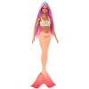 imageBarbie Mermaid Doll with Pink Fantasy Hair ampamp Headband Accessory Toy with StarfishInspired Bodice ampamp Soft Orange TailBright Pink