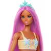 imageBarbie Mermaid Doll with Pink Fantasy Hair ampamp Headband Accessory Toy with StarfishInspired Bodice ampamp Soft Orange TailBright Pink