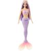 imageBarbie Mermaid Doll with Pink Fantasy Hair ampamp Headband Accessory Toy with StarfishInspired Bodice ampamp Soft Orange TailLavender