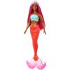 imageBarbie Mermaid Doll with Pink Fantasy Hair ampamp Headband Accessory Toy with StarfishInspired Bodice ampamp Soft Orange TailMagenta