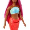 imageBarbie Mermaid Doll with Pink Fantasy Hair ampamp Headband Accessory Toy with StarfishInspired Bodice ampamp Soft Orange TailMagenta